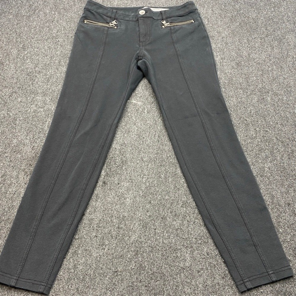 DKNY Jeans Pants Women 6 Gray Moto Skinny Seamed Zip Detail